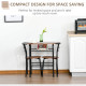 3-Piece Dining Table Set , Metal Frame Wood Top Breakfast Bar Table Set for 2, Dining Table w/Storage Shelf &amp; 2 chairs