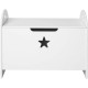 Kids Wooden Toy Box Organizer Children&#039;s Toy Storage with Lid Safety Hinge Side Handle Playroom Furniture White