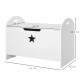 Kids Wooden Toy Box Organizer Children&#039;s Toy Storage with Lid Safety Hinge Side Handle Playroom Furniture White