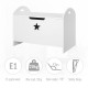 Kids Wooden Toy Box Organizer Children&#039;s Toy Storage with Lid Safety Hinge Side Handle Playroom Furniture White