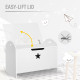 Kids Wooden Toy Box Organizer Children&#039;s Toy Storage with Lid Safety Hinge Side Handle Playroom Furniture White