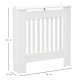 MDF Radiator Cover Wooden Cabinet Shelving Home Office Vertical Slatted Vent White 78L x 19W x 81H