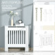 MDF Radiator Cover Wooden Cabinet Shelving Home Office Vertical Slatted Vent White 78L x 19W x 81H
