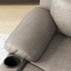Recliner Chair, Microfibre Reclining Chair with Adjustable Leg Rest, Cup Holders, Recliner Armchair for Home Living Room, Brown