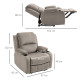 Recliner Chair, Microfibre Reclining Chair with Adjustable Leg Rest, Cup Holders, Recliner Armchair for Home Living Room, Brown