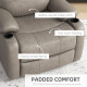Recliner Chair, Microfibre Reclining Chair with Adjustable Leg Rest, Cup Holders, Recliner Armchair for Home Living Room, Brown