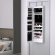 Jewelry Cabinet with Mirror and LED Lights, Lockable Makeup Cosmetics Jewellery Organiser, Mirror with Storage for Bedroom Dress