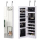 Jewelry Cabinet with Mirror and LED Lights, Lockable Makeup Cosmetics Jewellery Organiser, Mirror with Storage for Bedroom Dress