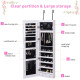 Jewelry Cabinet with Mirror and LED Lights, Lockable Makeup Cosmetics Jewellery Organiser, Mirror with Storage for Bedroom Dress