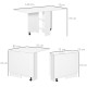 Folding Dining Table, Drop Leaf Table for Small Spaces with 2-tier Shelves, Small Kitchen Table with Rolling Casters, White