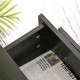Two Drawer Filing Cabinet with Wheels- Black Wood Grain