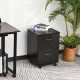 Two Drawer Filing Cabinet with Wheels- Black Wood Grain
