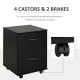 Two Drawer Filing Cabinet with Wheels- Black Wood Grain