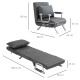 4-in-1 Faux Suede Chair Bed - Grey