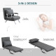 4-in-1 Faux Suede Chair Bed - Grey