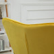 Modern Accent Chair, Upholstered Tufted Wingback Armchair with Seat Padding, Leisure Lounge Bedroom Chair with Wood Legs, Yellow