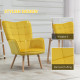 Modern Accent Chair, Upholstered Tufted Wingback Armchair with Seat Padding, Leisure Lounge Bedroom Chair with Wood Legs, Yellow