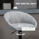 Modern Bar Stools Set of 2, Height Adjustable Swivel Barstools, PU Leather Upholstered Bar Chair with Backrest, Armrests and Foo
