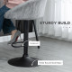 Modern Bar Stools Set of 2, Height Adjustable Swivel Barstools, PU Leather Upholstered Bar Chair with Backrest, Armrests and Foo