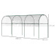 Outsunny Tunnel Tomato Greenhouse with 4 Hoops and Top Tap, Pointed Bottom and Guy Ropes, 400 x 123 x 171 cm, Clear