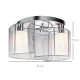Modern Chandelier, Semi-Flush Mount Ceiling Light with 2 Light, E27 Bulb Base for Hallway, Dining Room, Living Room, White and S