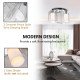 Modern Chandelier, Semi-Flush Mount Ceiling Light with 2 Light, E27 Bulb Base for Hallway, Dining Room, Living Room, White and S