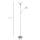 Modern Floor Lamp, Uplighter 2-Light Reading Lamp with Adjustable Heads, Tall Standing Lamp for Living Room, Bedroom, Office