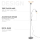 Modern Floor Lamp, Uplighter 2-Light Reading Lamp with Adjustable Heads, Tall Standing Lamp for Living Room, Bedroom, Office