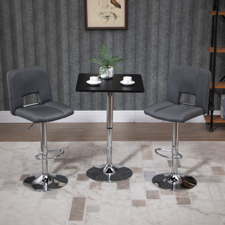 Modern Height Adjustable Counter Bar Table with 360° Swivel Tabletop and Electroplating Metal Base, Pub Desk for Living Room, Ki