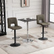 Modern Height Adjustable Counter Bar Table with 360° Swivel Tabletop and Electroplating Metal Base, Pub Desk for Living Room, Ki