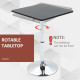 Modern Height Adjustable Counter Bar Table with 360° Swivel Tabletop and Electroplating Metal Base, Pub Desk for Living Room, Ki