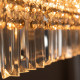 Modern Raindrop Crystal Chandelier, Round Rectangular hanging Ceiling Light, Linear Hanging Lighting with Stainless Steel Base, 