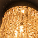 Modern Raindrop Crystal Chandelier, Round Rectangular hanging Ceiling Light, Linear Hanging Lighting with Stainless Steel Base, 