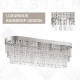 Modern Raindrop Crystal Chandelier, Round Rectangular hanging Ceiling Light, Linear Hanging Lighting with Stainless Steel Base, 