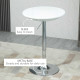 Modern Round Bar Table Adjustable Height Home Pub Bistro Desk Swivel Painted Top with Silver Steel Leg and Base, White