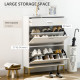 Three Drawer Slim Shoe Storage Cabinet, 12 Shoe Pairs - White