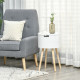 Modern Side Table with Hidden Storage Space, Round Night Stand with Removable Tray Wood Frame End Coffee Table for Living Room, 