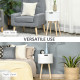 Modern Side Table with Hidden Storage Space, Round Night Stand with Removable Tray Wood Frame End Coffee Table for Living Room, 