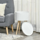 Modern Side Table with Hidden Storage Space, Round Night Stand with Removable Tray Wood Frame End Coffee Table for Living Room, 