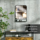 Modern Square Wall Mirror with Storage Shelf, 70 x 50 cm Mirrors for Living Room, Bedroom, Black
