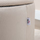 Modern Storage Ottoman with Removable Lid, Fabric Storage Stool, Foot Stool, Dressing Table Stool, Set of 2, Cream White