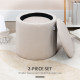 Modern Storage Ottoman with Removable Lid, Fabric Storage Stool, Foot Stool, Dressing Table Stool, Set of 2, Cream White