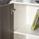 High Gloss Frame Sideboard, Side Cabinet, Push-Open Design with 2 Drawer for Living Room, Bedroom, Grey