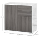 High Gloss Frame Sideboard, Side Cabinet, Push-Open Design with 2 Drawer for Living Room, Bedroom, Grey