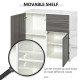 High Gloss Frame Sideboard, Side Cabinet, Push-Open Design with 2 Drawer for Living Room, Bedroom, Grey