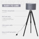 Modern Tripod Floor Lamps for Living Room with Fabric Lampshade, Standing Lamp for Bedroom Bulb not Included, Grey and Black
