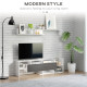 Modern TV Cabinet with Wall Shelf, TV Unit with Storage Shelf and Cabinet, for Wall-Mounted 65&quot; TVs or Standing 40&quot; TVs, White a