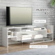 Modern TV Cabinet with Wall Shelf, TV Unit with Storage Shelf and Cabinet, for Wall-Mounted 65&quot; TVs or Standing 40&quot; TVs, White a