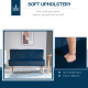 Modern Velvet Double Seat Sofa w/ Wood Frame Foam Padding High Back Soft Comfortable Compact Couch Blue