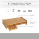 Monitor Riser Laptop PC Plinth Stand TV Computer Desktop Organiser W/ Drawer Bamboo